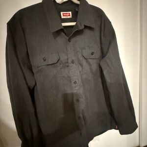 Wrangler Black Lightweight Button-Up Shirt Jacket